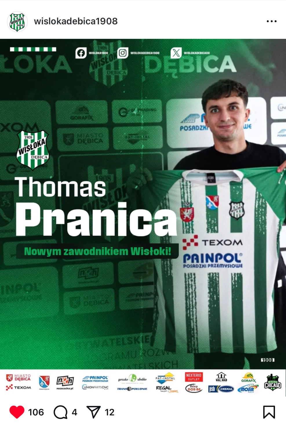 Wisłoka Dębica signing announcement